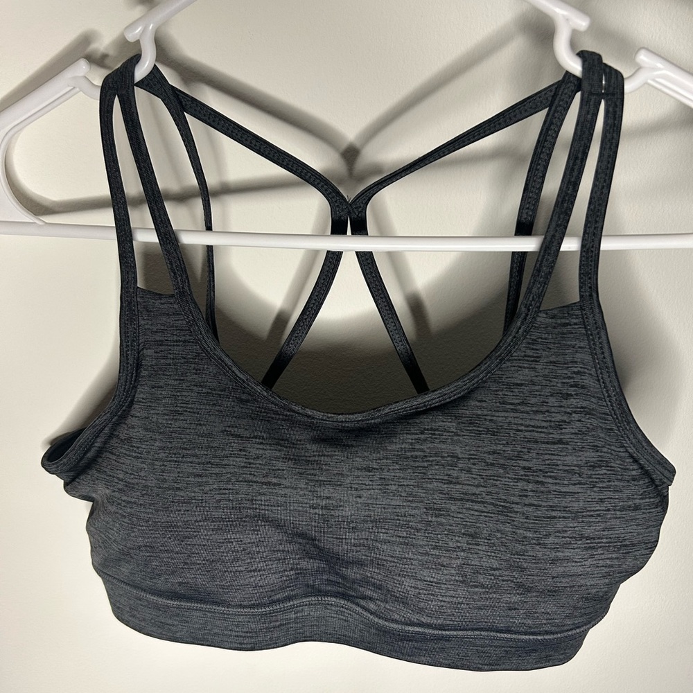 Gaian gray sports bra womens